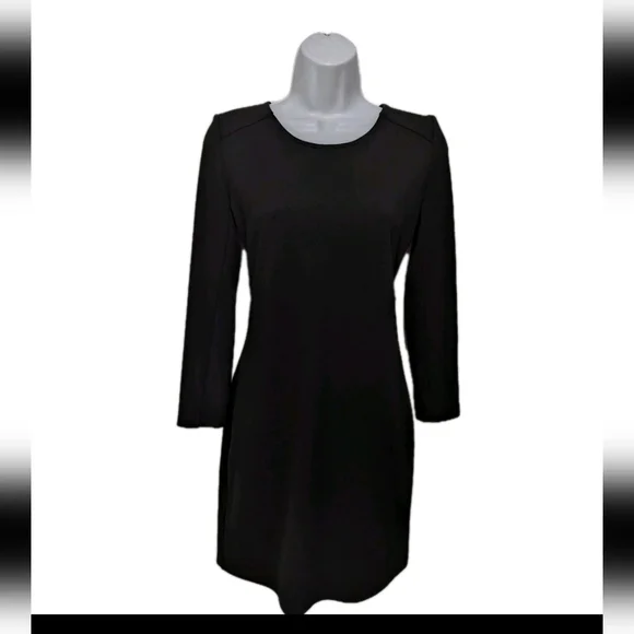 knee length dresses for ladies Susana Monaco Black Open Front Long Sleeve Dress – Gigi's Closette Ltd main image 1